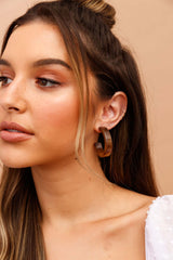 Half Moon Ear Hoops - Brown