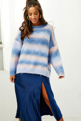 Bliss Knit Oversize Sweater - Blue