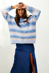 Bliss Knit Oversize Sweater - Blue