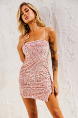 Jazzy Sequin Dress - Blush