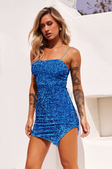 Jazzy Sequin Dress -Blue