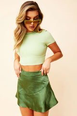 It's Only Fair Satin Skirt // Olive | Sage and Paige.