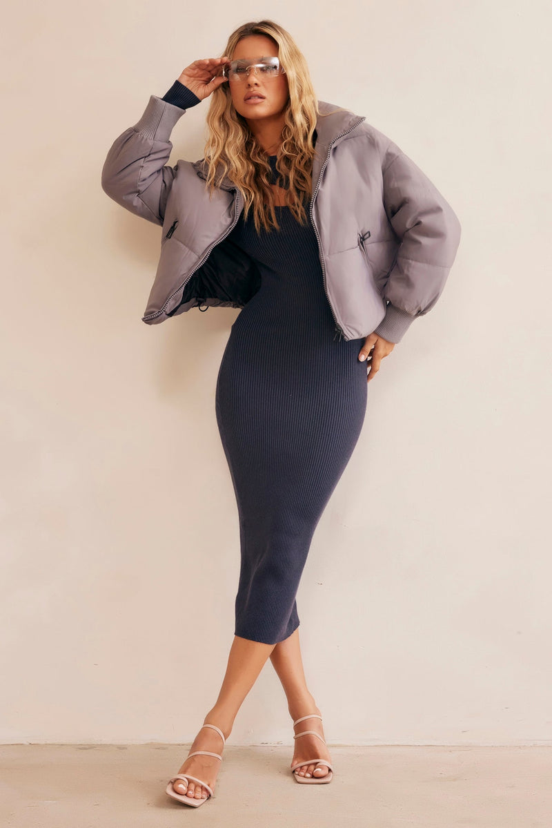 Higher Love Oversize Puff Jacket - Grey