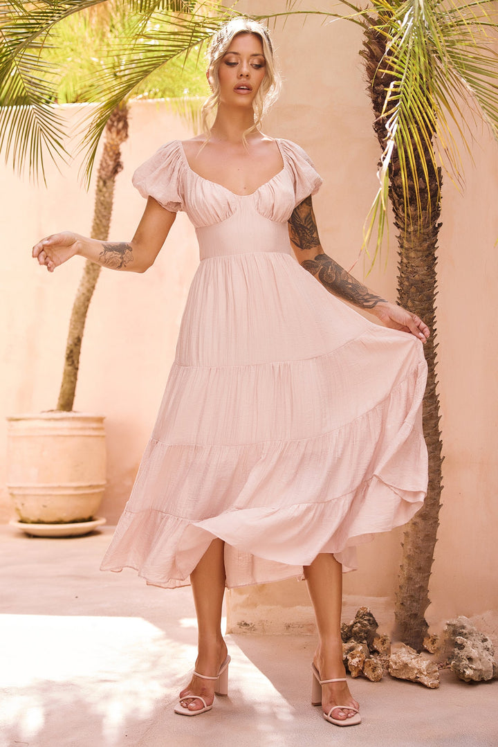 Sweetest Tea Maxi Dress - Beige