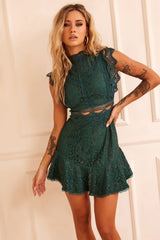 Worth The Chase Dress - Forest Green