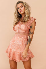 Worth The Chase Dress - Rose