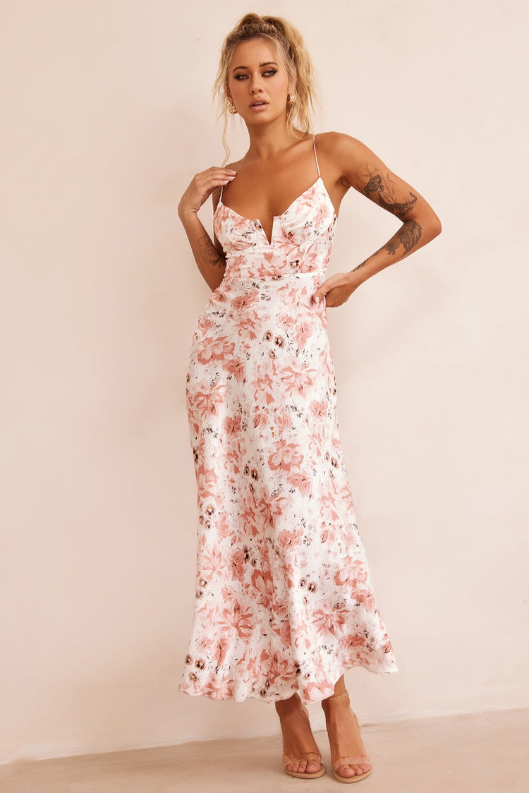 Vintage Summer Midi Dress - Rose