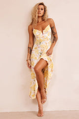 Vintage Summer Midi Dress - Yellow