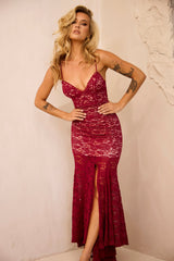 City of Angels Lace Maxi Dress - Plum