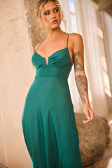 Night In August Midi Dress - Forest Green