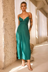 Night In August Midi Dress - Forest Green