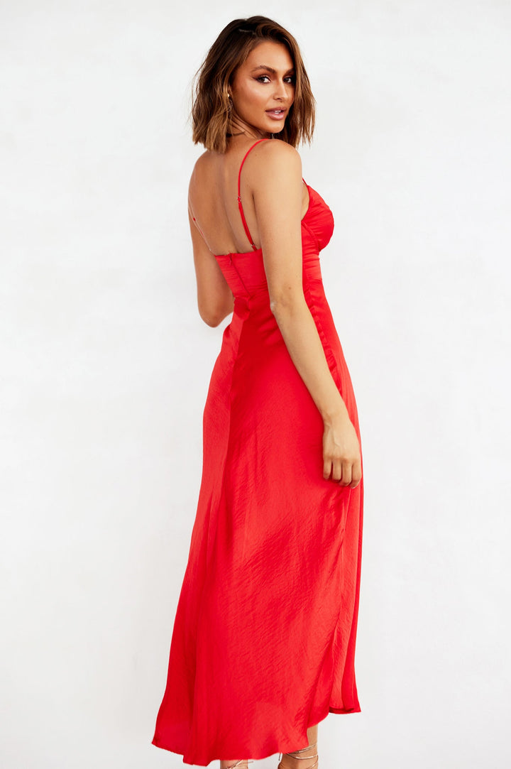 Night In August Midi Dress - Red