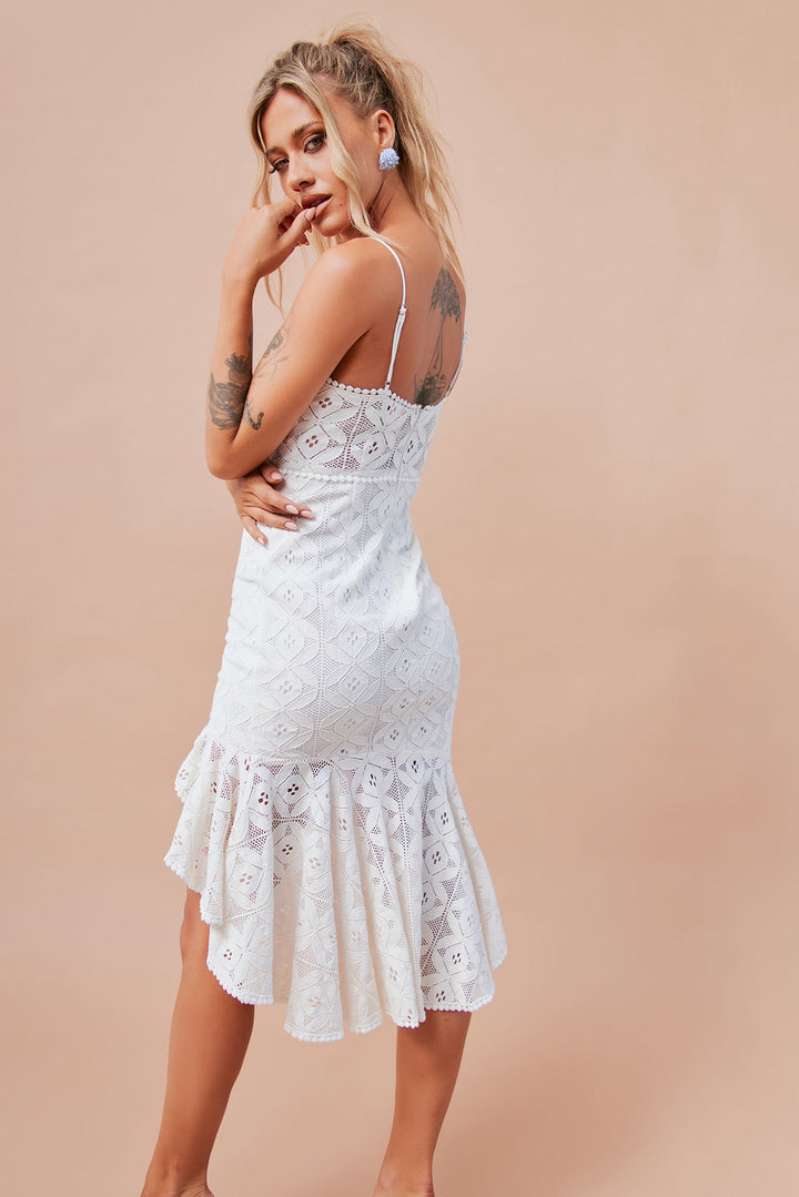 Lost and Found Midi Dress - White