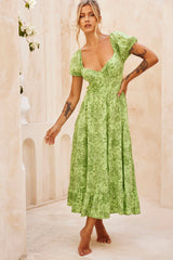 Crushing Midi Dress - Green