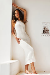 Sunset Lover Crochet Maxi Dress // White | Sage and Paige.