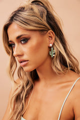 Cactus Club Earrings - Green