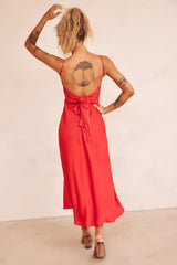 Affectionate Love Midi Dress - Red