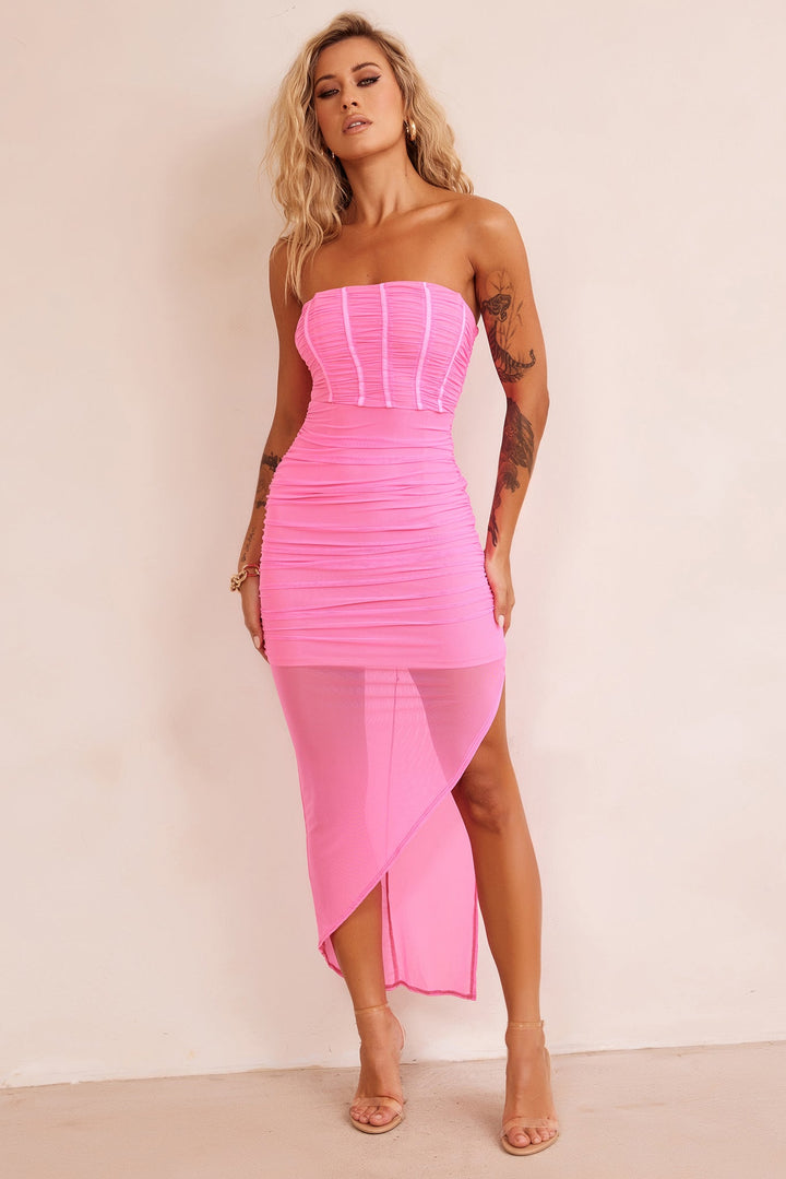 Soho Midi Dress - Neon Pink