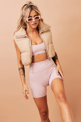 Running Around Puff Vest - Beige