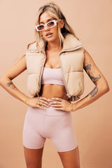 Running Around Puff Vest - Beige