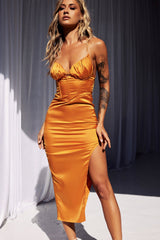 Tripping Midi Dress - Copper