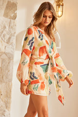 Spring Thing Mini Dress - Orange Multi