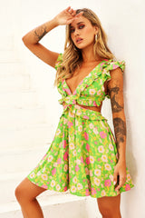 Flying Dreams Mini Dress - Green