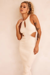 At First Sight Midi Dress - Cream