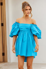 Regal Thoughts Mini Dress - Aqua