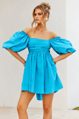 Regal Thoughts Mini Dress - Aqua