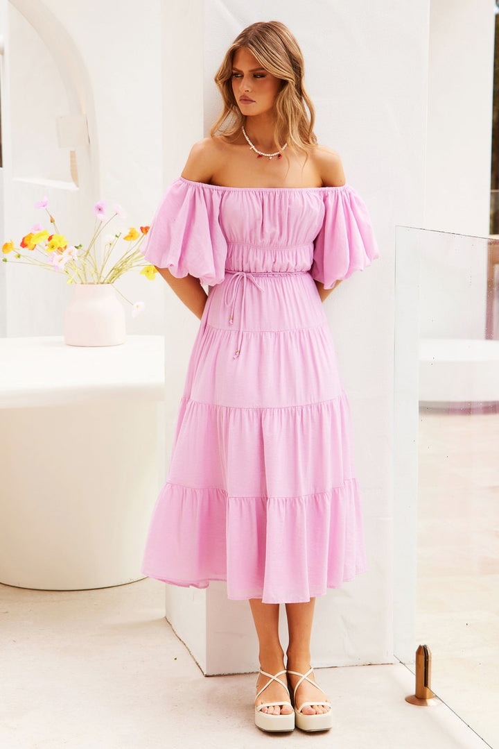 Spanish Steps Midi Dress - Pink