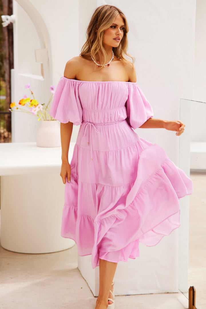 Spanish Steps Midi Dress - Pink