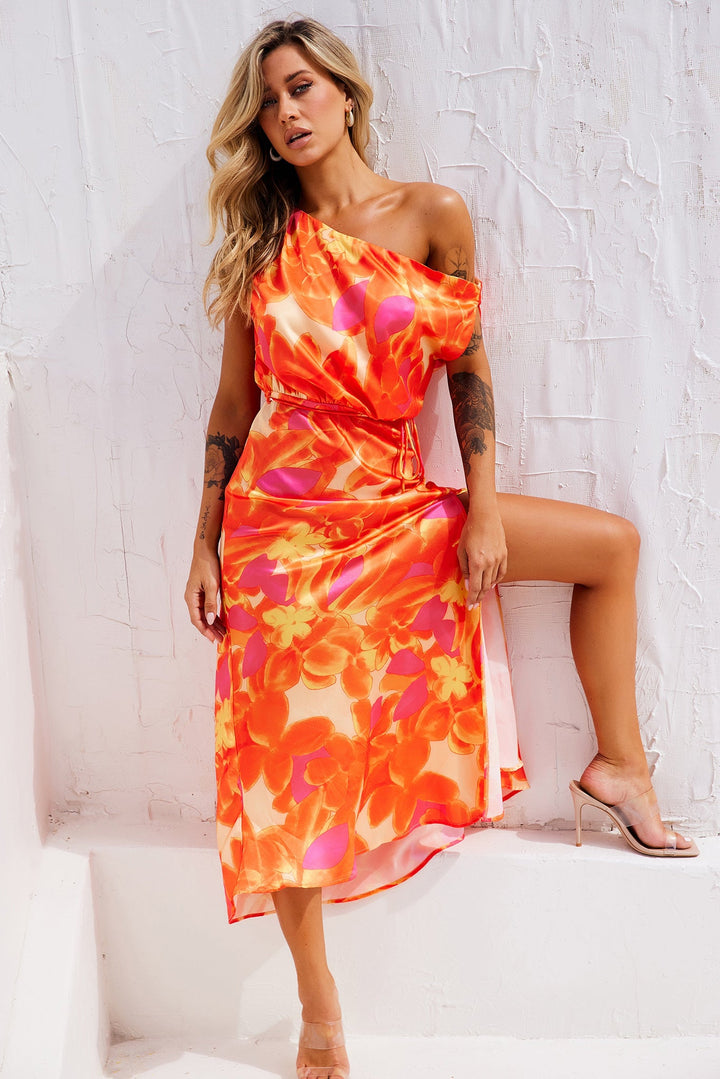 Drive By Midi Dress - Tangerine