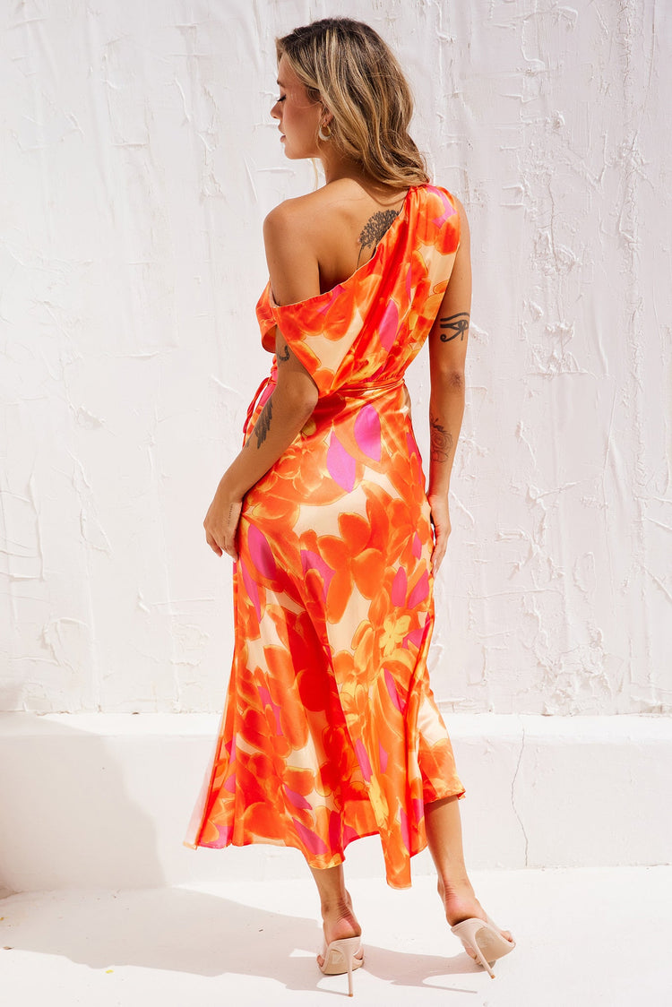 Drive By Midi Dress - Tangerine