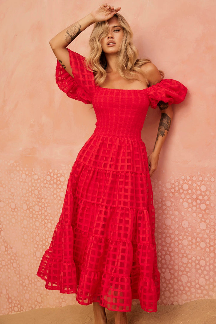 Gin Midi Dress - Red