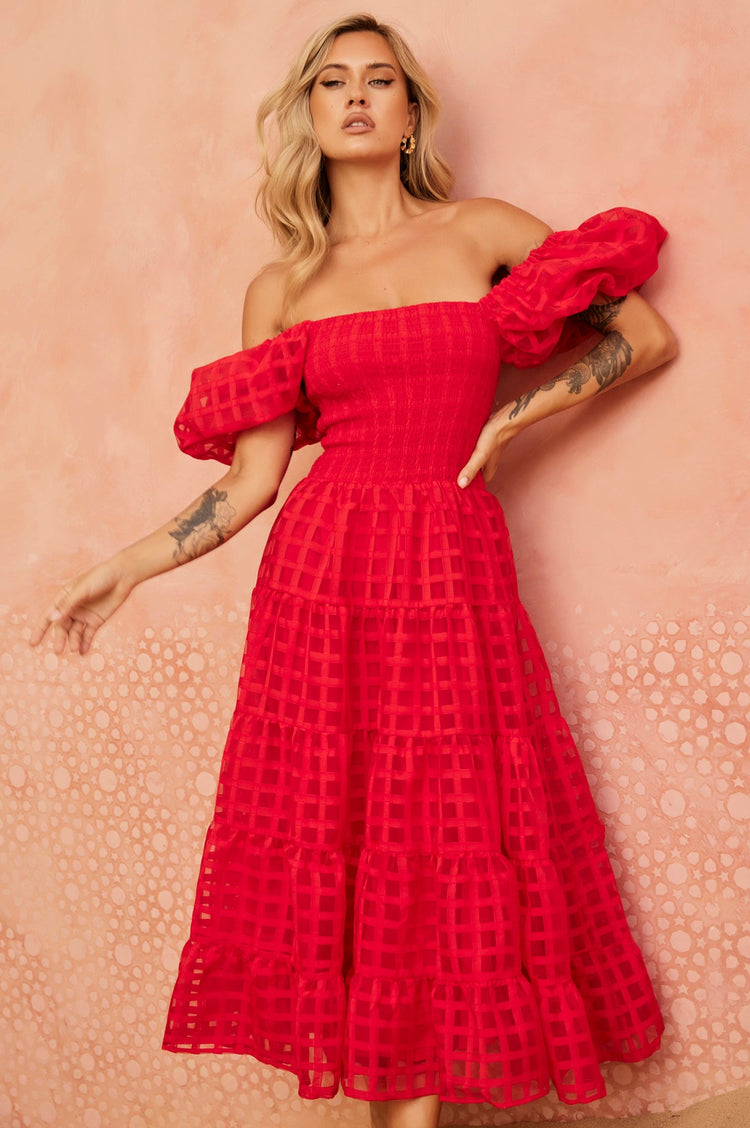 Gin Midi Dress - Red