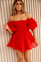 Warm Breeze Mini Dress - Red