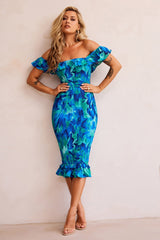 Fireball Midi Dress - Blue Multi