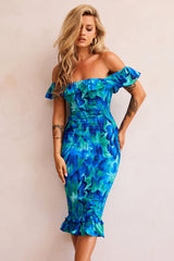 Fireball Midi Dress - Blue Multi