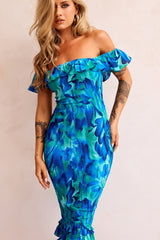 Fireball Midi Dress - Blue Multi