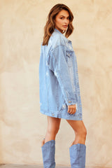 Sweet Emotion Denim Jacket - Washed Blue