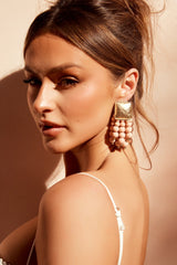 Layla Nude Earrings - Pink