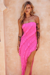 Gold Rush Maxi Dress - Hot Pink