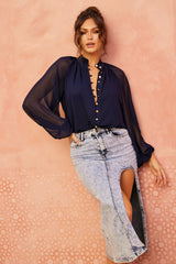 Osiris Blouse - Navy