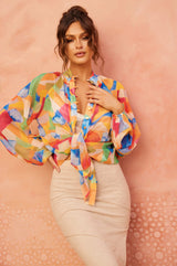 Hot Shot Blouse - Orange Multi