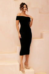 As If Knit Midi Dress - Black