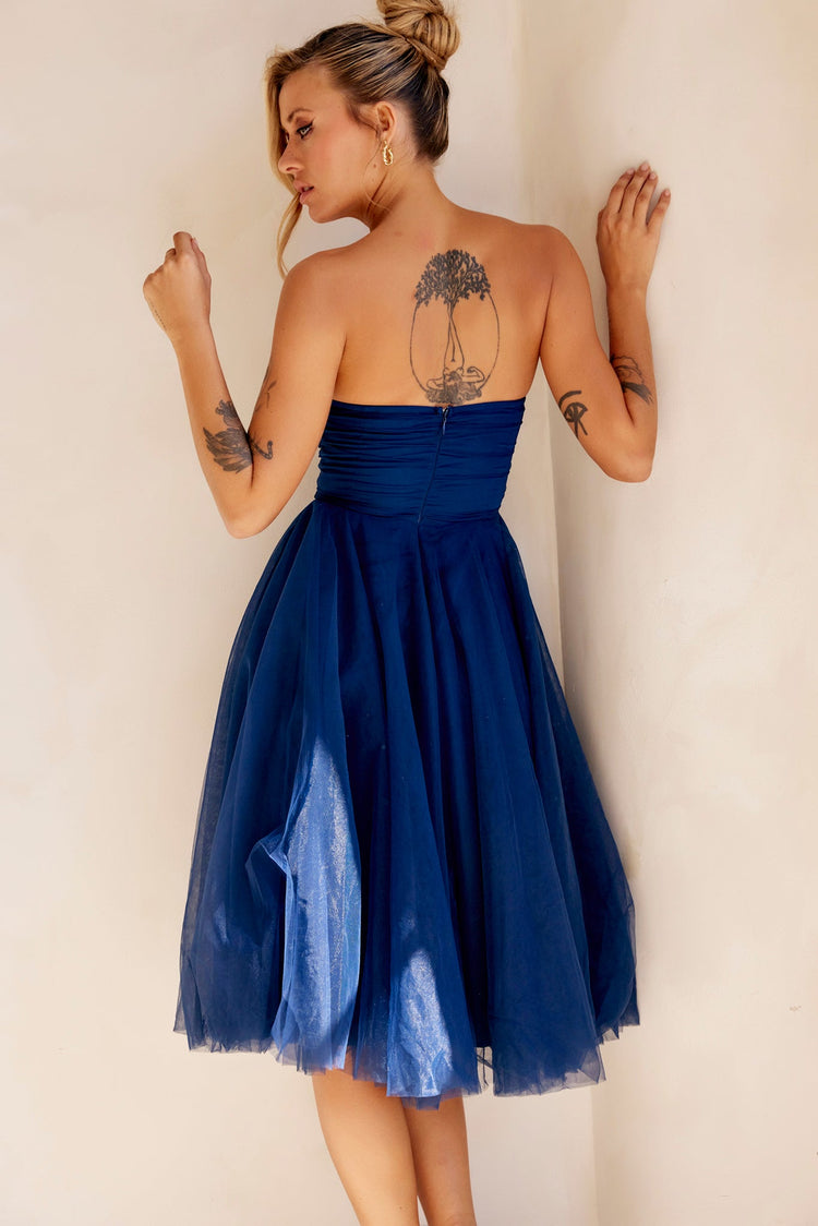 Swingin' It Midi Dress - Navy