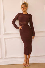 Risk Taker Knit Midi Dress - Chocolate