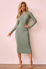 Risk Taker Knit Midi Dress - Sage