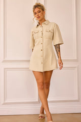 Her Way Mini Dress - Beige